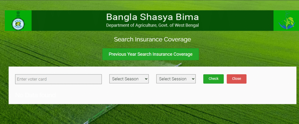 Bangla Shasya Bima Voter card Status Check