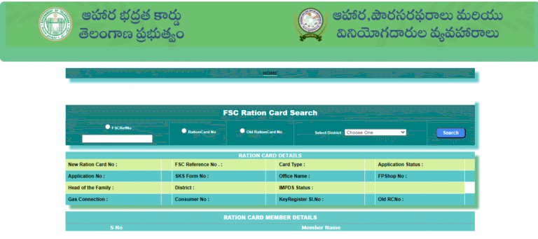 FSC Card Download Telangana Online 2025 Through Aadhaar Card