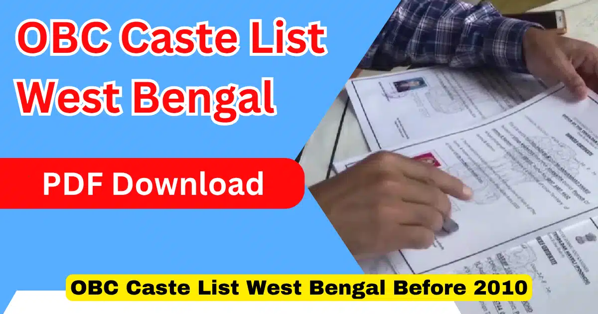 OBC Caste List West Bengal