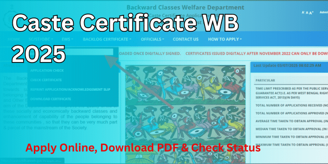 Caste Certificate WB 2025