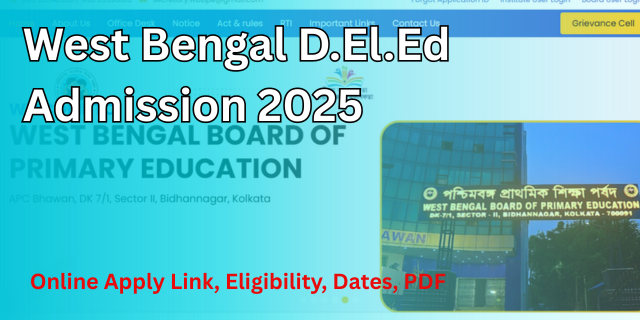 West Bengal D.El.Ed Admission 2025