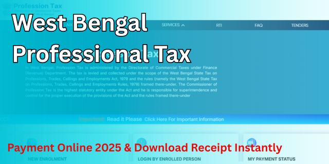 West Bengal Professional Tax Payment Online