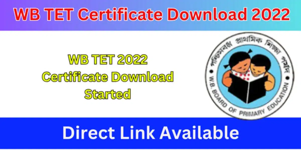 WB TET Certificate Download 2022