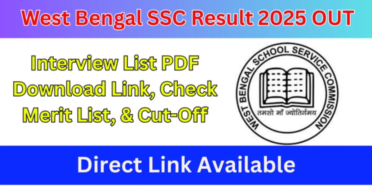 West Bengal SSC Result 2025
